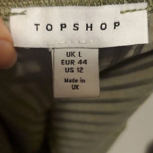 TOPSHOP Ladies Sz 12 Gray Ribbed Crop Top - Picture 4 of 6